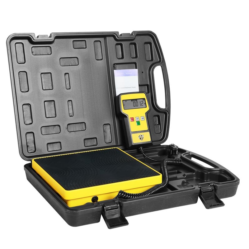 Yellow Jacket Refrigerant Scale 110 LBS HVAC Freon Scale High Precision Electronic Refrigerant Charging Weight Scale with Portable Case for Recovery Tanks - Image 1